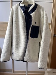 Polo Ralph Lauren 羊羔絨外套 奶白藍色 XL