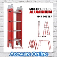 DEFECTIVE 16 STEP RED EDITION MULTIPURPOSE ALUMINIUM LADDER 4.7M