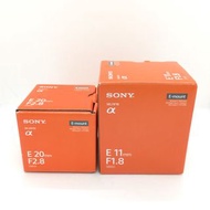 Sony 20mm F2.8 (E-Mount)/ Sony 11mm F1.8 (E-Mount)
