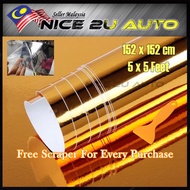 152x152CM (5x5feet) Chrome Mirror Golden Vinyl Wrap Film Car Sticker