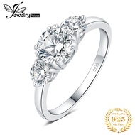 JewelryPalace Moissanite Diamond GRA D Color 1.4ct 925 Sterling Silver 3 Stone Wedding Engagement Ri