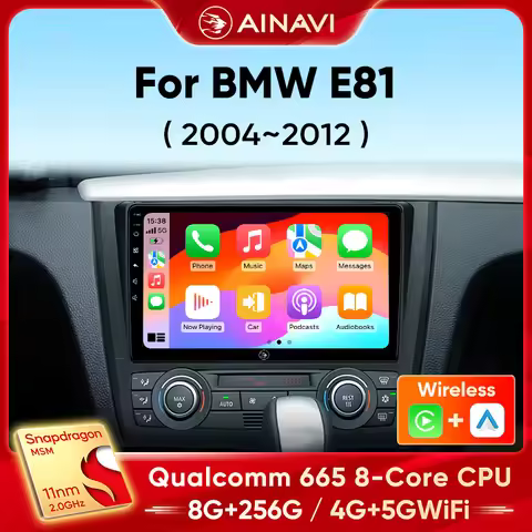 Ainavi Car Radio For BMW 1 Series E81 E82 E87 E88 AT MT 2004 - 2012 Multimedia Player Android 13 Aut