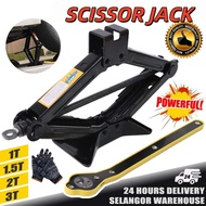 3Ton Jack Car Heavy Duty Scissor Jack Garage Jack Kereta with Wrench Lift Scissors Jack Jek Kereta