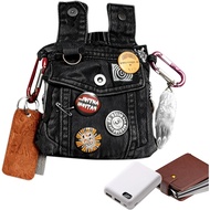 Punk Waist Bag - Trendy Vintage Denim Accessory Pouch - Travel Waist Fanny Pack - for Men Adults Tee