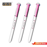 YOYA ปากกาลูกลื่น 2 สี 0.5 มม แพ็ค 10 รุ่น 1243 / หมึกน้ำเงิน-แดง