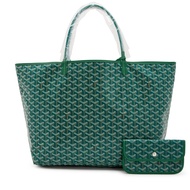 Goyard Green Goyardine Canvas and Chevroches Calfskin Saint Louis GM Tote, 2023