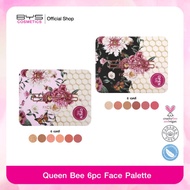 BYS Cosmetics Queen Bee 6pc Face Palette-Makeup 6 Shades (Highlighter/Cream Blush/Matte Shading)