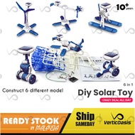 6 in 1 🔥Vertic DIY Solar Toy Robot Educational Science Kids Toy (Blue)