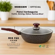 MOEGEN Germany Wok Pan 24,26,28cm Granite Series Non-Stick Original - No Glass-24