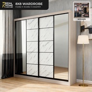 [FREE INSTALLATION] 8ft x 8ft Wardrobe | Almari Baju | Sliding Door Wardrobe | 6ft x 8ft Wardrobe