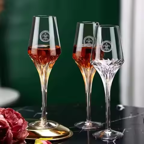Father's Day Crystal Whisky Glasses French Designer Wine Gift Ideas Wine Tasting Cup Carved Whiskey