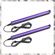 2Pcs 5W USB UV LED Blacklight Bar T5 Blacklight Bar 380nm-400nm Fluorescent Ultraviolet Strip Lights