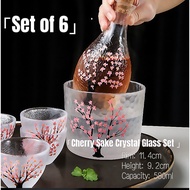 Sake Glass Cup Set Liquor Glass Japanese Cherry Household Restaurant Rice Wine Temperature Creative 