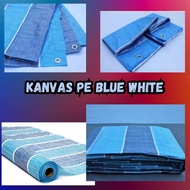 PROMOSI KANVAS READYMADE PE BLUE WHITE NIPIS PELBAGAI SAIZ / SAIZ SEDERHANA (20X20-40X40)