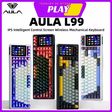 AULA L99 Wireless Mechanical Keyboard Screen Display Bluetooth Customized Touch Office Hot-swap PC G