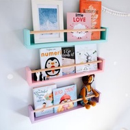 One Floating Kids Book Wall Shelf, Nursery Montessori Bookshelf, Book Rack