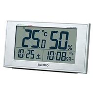 Seiko Clock Table Clock Alarm Clock Radio Digital Calendar Comfort Temperature Humidity Display Silver Metallic Body Size: 8.5 x 14.8 x 5.3 cm BC417S 【Direct from Japan】