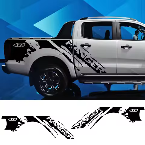 2Pcs Pickup 4x4 Car Stickers For Ford Ranger F-150 Trunk Side Body Decals Truck Vinyl Film Decor Cov