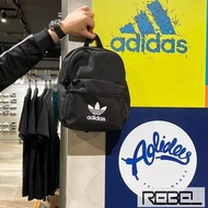 REBEL 👽 Adidas SMALL AC BL BP 黑 三葉草 運動 休閒 後背包 GD4575