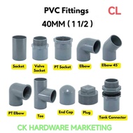 CL PVC Fittings Connector 40mm 1 1/2" PVC Elbow 1 1/2" PVC Piping Connector For House