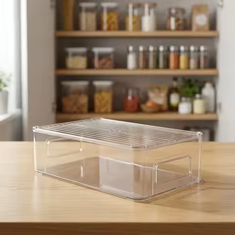 Fridge Box Storage Box Acrylic Clear Cupboard Organiser Hinch Container Portable Versatile Wardrobe 