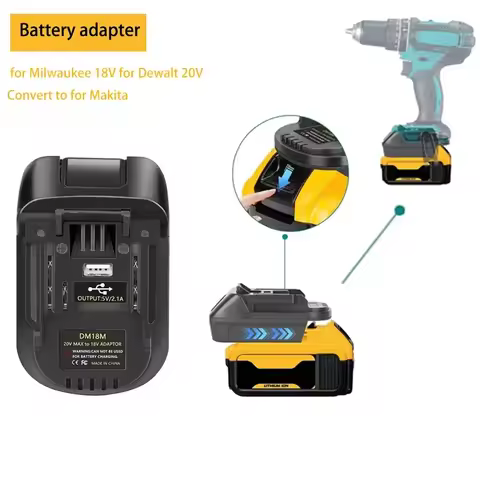 DM18M Battery Adapter For Milwaukee For Dewalt to For Makita Bl1830 Bl1850 Batteries 20V To 18V Batt