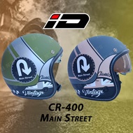 ID Helmet CR-400 Classic Vintage Helmets ( Half-face ) CR400  - Multiple Designs / Size LARGE (with 