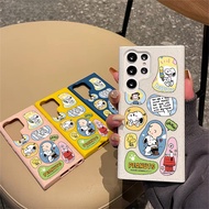 Cute Peanuts Snoopy Soft Wheat Straw TPU Phone Case for Samsung S26 Ultra S25 Ultra S24U S25FE A56 A
