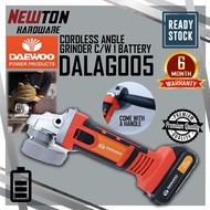 ''DAEWOO'' CORDLESS ANGLE GRINDER C/W 1 BATTERY 18V DALAG005