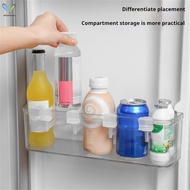 4pcs Adjustable Clear Fridge Divider Set Retractable Fridge Door Organizer Clip for Fridge Door Orga
