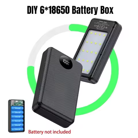 18650 Power Bank Battery Box 10W 6*18650 Power Bank Battery 6*18650 Power Bank Battery Box Holder Du