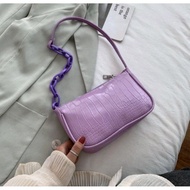 Baguette Shoulder Bag Croco Chain Shoulder Bag Wanita
