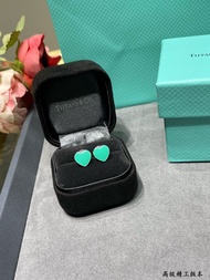 New Arrival High-End Feeling P100 Tiffany Green Heart-Shaped Earrings, T's Heart Brand Mainly Recomm