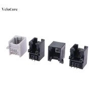 coagulatelove 10PCS RJ11 Telephone Soet Curved Pin 95001 4P4C 6P6C 6P4C Female Ja Pcb Connector Tele