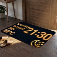1pc, 2D Glowing Time Date Themed Floor Mat Non Slip Indoor Rug  Moon Stars Decorative Mat August 9Th