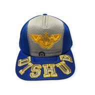 Latest mesh transportation agency hat grey embroidered transportation agency hat biru