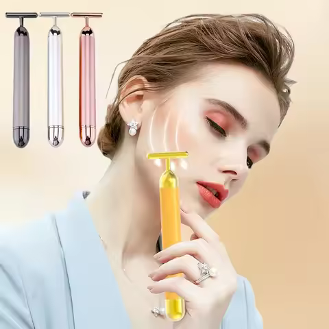 24k Gold Face Lift Bar Roller Vibration Slimming Massager Facial Stick Facial Beauty Skin Care T Sha