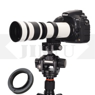 JINTU White 420-800mm F/8.3-F16 Manual Focus Telephoto Zoom Lens Telescope +T2 Mount for CANON Full 