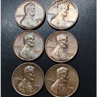 US Lincoln Memorial 1 Cent 1974 -1979 ( 6 Coins )
