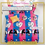 YH Bedsheets / Cadar Single Size Zip Fitted 芦荟棉床单/拉链床单 Cadar Tilam / Berzip: Mickey Minnie Love