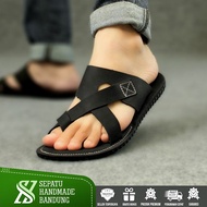 HANDMADE - SANDAL KULIT PRIA JAPIT SENDAL JEPIT CASUAL KASUAL FLIP FLOP TERLARIS KEREN ACARA RESMI A