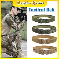 Tactical Military Nylon Buckle Waist Belt Waistband PE Belt Korean Unisex Simple Metal Outdoor Belt