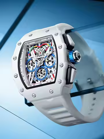 Luxury Watch Men's ONOLA Fashion Casual Multifunctional Silicone Tape Waterproof Quartz Watch White