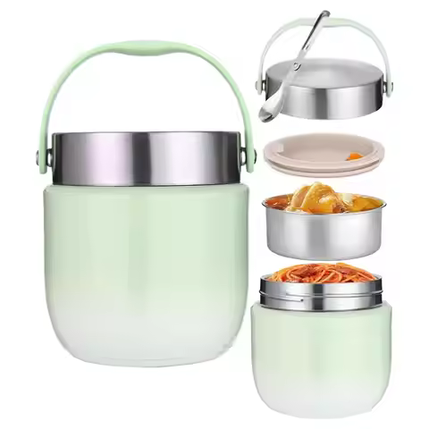 1200ml Hot Lunch Container Leakproof Thermal Food Container Bento Box Soup Thermos Food Jar Capacity