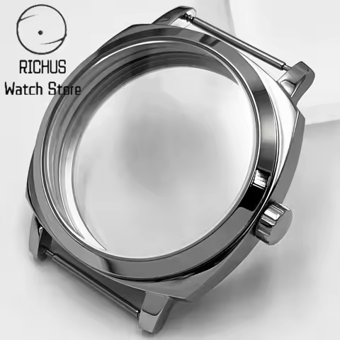ETA6497 42mm Stainless Steel Silver Watch Case Sapphire Glass Fit ST36 ETA6497 6498 Manual Mechanica