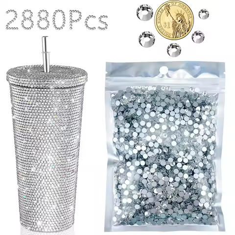 Bulk Transparent Rhinestone White Craft Gems Rhinestone Glass 2mm-6mm Silver Rhinestone for Shoes/Cr
