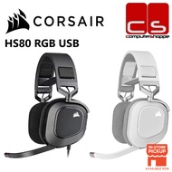 Corsair HS80 RGB USB 7.1 Surround Wired Gaming Headset — Carbon/White