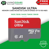 Sandisk Memory Card Micro-SD SDHC & SDXC Ultra ( 16GB / 32GB / 64GB / 128GB / 256GB ) up to 150MB/s