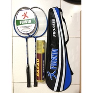 Fuwin Badminton Racket Combo + Three-Star Badminton Box + Racket Bag (Random Color)