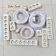 Extension Cable Extension Cable Assembly Roll Plug Roll Socket White Stranded Cable Thickness 2 x 1.